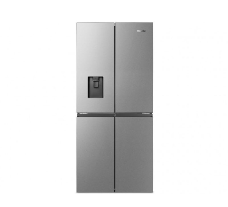 Hisense 454L PureFlat Quad Door French Door Fridge with Water Dispenser Stainless Steel