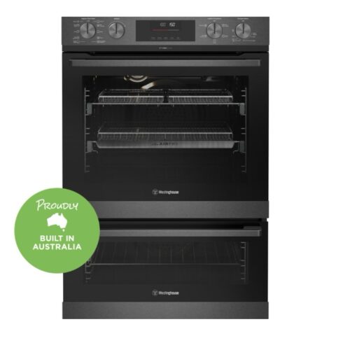 Westinghouse 60cm Multi-Function Pyrolytic Double Oven and SteamBake Dark Stainless Steel WVEP6727DD
