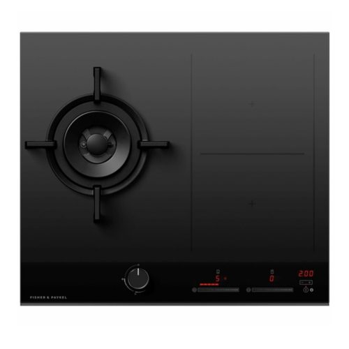 FISHER & PAYKEL SERIES 9 60CM LPG GAS WOK BURNER AND INDUCTION COOKTOP BLACK GLASS CGI603DLPTB4